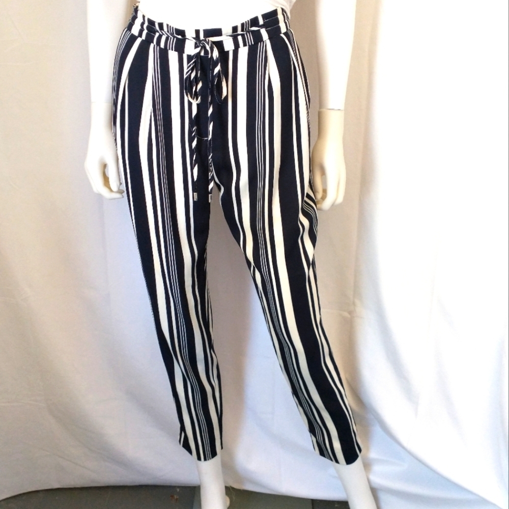 Zara Blue & White Striped Pants
